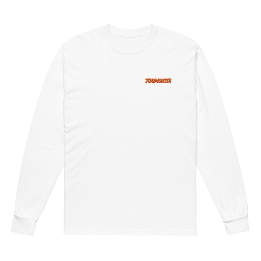 Front view of Tokimonsta Kimchi Long Sleeve White Tee